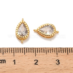 Подвески-капельки с латунным паве из прозрачных кубических цирконий&nbsp;KK-H515-03B-G
