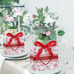 Geschenktaschen aus Papier mit Blumendruck&nbsp;ABAG-WH0044-82D