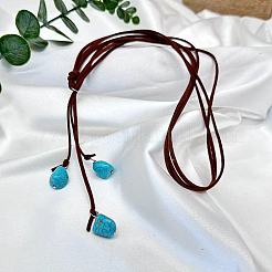 Ожерелья с подвесками из сплава и синтетической бирюзы FS-WG989B2-01