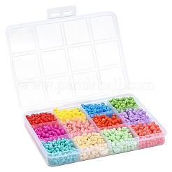 1800 шт. 12 цвета 6/0 стеклянные круглые бусины с краской для выпечки&nbsp;SEED-CJ0001-16