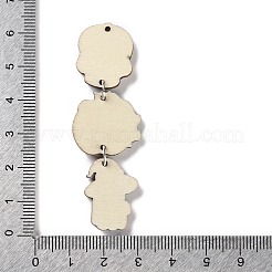 Grands pendentifs en bois sur le thème d'Halloween&nbsp;WOOD-Z004-09C