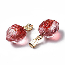 Двухцветные прозрачные стеклянные подвески GLAA-N035-014-G04