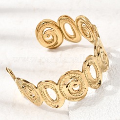 Bracciali rigidi in acciaio inossidabile 304 martellato per donna&nbsp;BJEW-T030-02G