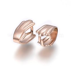 イオンプレーティング(IP) 304 ステンレススチール スナップオンベイル  ローズゴールド  11x6x5mm  インナー：10x5mm&nbsp;X-STAS-P214-04RG