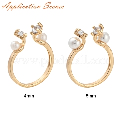 Латунные микропрозрачные кубические циркониевые манжеты для пальцев&nbsp;KK-T056-51G-NF