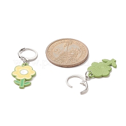 4 пара 4-х цветных эмалевых серег с подвесками в виде цветов из сплава EJEW-JE05236