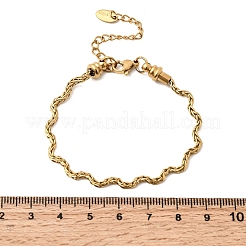 Armbänder aus 304er Edelstahl im Singapur-Stil für Damen&nbsp;BJEW-A158-02I-G