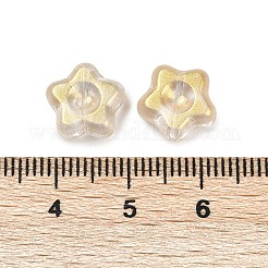 透明ガラスビーズ  スター  焼き付け塗料  シャンパンゴールド  10.5x11x5mm  穴：1mm&nbsp;DGLA-E004-12D
