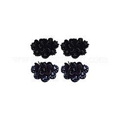 4 Stück 2 Farben Blumensamt mit Strass-Schuhdekorationen&nbsp;DIY-FG0006-43