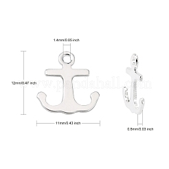 ステンレススチールチャーム201個  アンカー  銀  12x11x0.7~0.8mm  穴：1.4mm&nbsp;STAS-F192-035S
