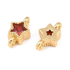Breloques connecteurs en laiton pavé de briques réfractaires et zircon cubique&nbsp;KK-CBA2DE6-04G-12