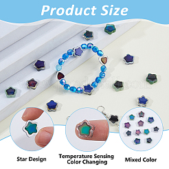 60шт 5 цвета двухцветные стеклянные бусины GLAA-HS0001-17