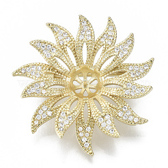 Брошь из латуни с прозрачным кубическим цирконием KK-N232-81-NF