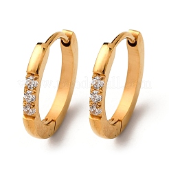 Серьги-кольца из нержавеющей стали 304 с прозрачным кубическим цирконием&nbsp;EJEW-D331-18C-G