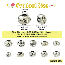 100шт 10 стиля европейские бусины из сплава в тибетском стиле&nbsp;TIBE-CJ0001-32