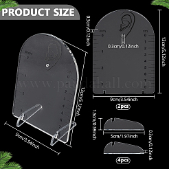 Подставки для сережек из акрила в форме арки с наклонной спинкой и шкалой&nbsp;EDIS-FG0001-74