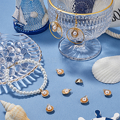 12 шт. латунные подвески со стеклянным жемчугом&nbsp;KK-BBC0014-34