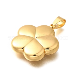 304ステンレスペンダント  花のチャーム  ゴールドカラー  33x30x7.5mm  穴：9.5x5mm&nbsp;BJEW-H200-10G-02
