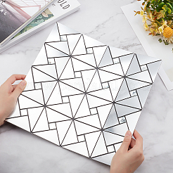 Adesivi murali autoadesivi in plastica con mosaico quadrato in alluminio&nbsp;DIY-WH0257-15A