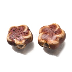 手作りの陶器ビーズ  花  シエナ  14.5x15x6.5mm  穴：2mm&nbsp;PORC-H013-02-17