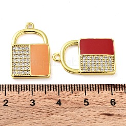 Латунные микропаве прозрачные подвески с фианитом&nbsp;KK-F871-10G