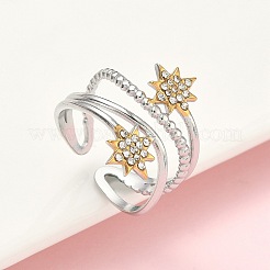 Манжеты-кольца из нержавеющей стали Sun 304 со стразами&nbsp;RJEW-D338-04GP