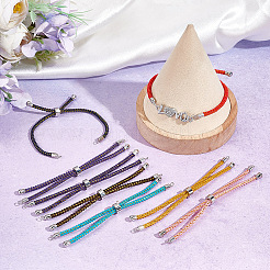 10шт 10 цвета регулируемый нейлоновый шнур слайдер изготовление браслета&nbsp;MAK-UN0001-56