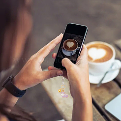 14 шт. ремешок для мобильного телефона с подвеской в виде коровы и сердца HJEW-PH01847