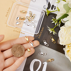 20 шт. 2-х цветные латунные карабины-клешни&nbsp;KK-BBC0013-65