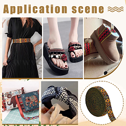 Полиэстеровые ленты в этническом стиле с ромбическим узором&nbsp;OCOR-BC0009-21B