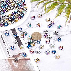 5 нить 5 цвета гальванические стеклянные бусины нити&nbsp;EGLA-NB0001-17