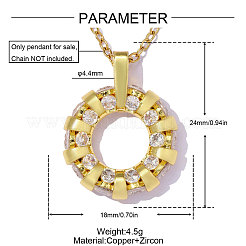 Pendenti in zirconi cubici trasparenti in micro pavè di ottone&nbsp;CU-OY001-65G