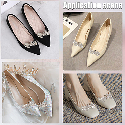 2 шт. украшения для обуви из сплава со стразами в виде банта FIND-CP0002-28B