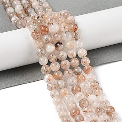 Нити бусин из рутилированного кварца из натурального черного золота G-H093-B02-6MM