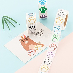 6 рулон 2 стильных плоских круглых наклейки с рисунком лапы DIY-LS0003-54
