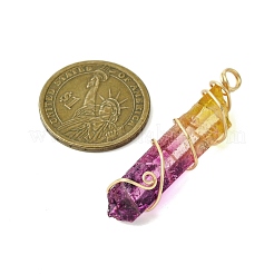 Pendentifs en quartz teints naturels bicolores&nbsp;PALLOY-JF02800-01