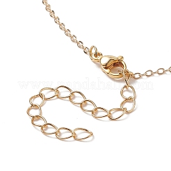 Collana con ciondolo mamma parola conchiglia naturale con catene portacavi in ottone dorato per la festa della mamma&nbsp;NJEW-JN04151-01