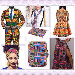 Однотонная полиэфирная ткань с геометрическим принтом DIY-WH0430-584A