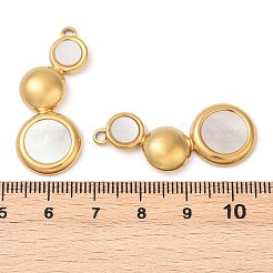 Подвески из натуральной белой ракушки из нержавеющей стали 304 STAS-L288-10G-02