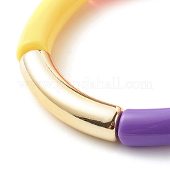アクリルチューブビーズストレッチブレスレットセット  ミックスカラー  内径：2インチ（5.2cm）  3個/セット&nbsp;BJEW-JB07775