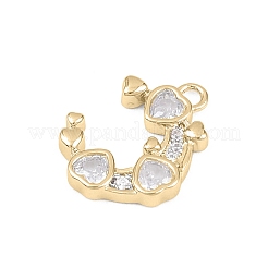 Pendentifs en laiton micro pavé de zircone cubique transparent pour la saint-valentin&nbsp;KK-D225-11G
