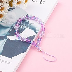 Матовые круглые мобильные ремни из стеклянных бусин HJEW-JM00467-01