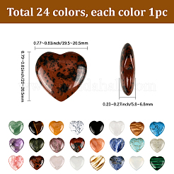 24 шт. 24 стиля сердце смешанные драгоценные камни и фарфоровые пальмовые камни&nbsp;G-SP0001-29