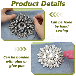 2 шт. кабошоны из сплава стеклянных стразов FIND-FG0004-83S