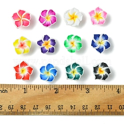 60шт 15 цвета бусины ручной работы из полимерной глины 3d цветок плюмерия CLAY-FS0001-39