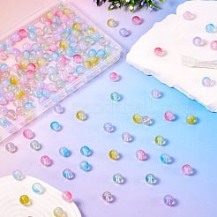 8 пакетик двухцветных прозрачных чешских стеклянных бусин&nbsp;GLAA-TA0002-48