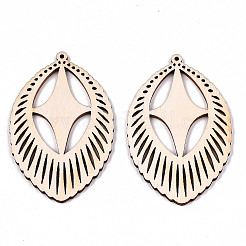 Неокрашенные натуральные полые деревянные большие подвески&nbsp;LS-X-WOOD-N007-083