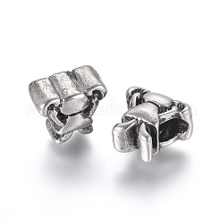 304ステンレススチールヨーロピアンビーズ  大穴ビーズ  女の子  アンティークシルバー  12x13x9mm  穴：4.5mm&nbsp;STAS-G204-28AS