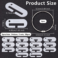 28 Stück Acrylband-Webbreitenmesser&nbsp;AJEW-OC0013-96A