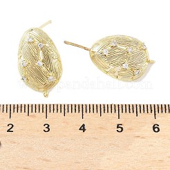 Латунные микро-паве прозрачные серьги-гвоздики из циркония KK-Z106-02G-02